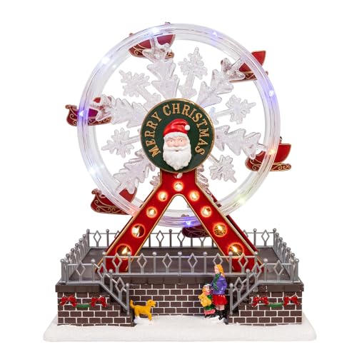 Kurt Adler Battery Operated Musical Animated Santa Ferris Wheel.