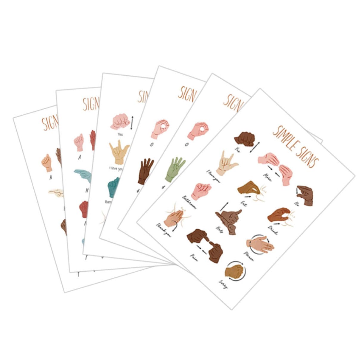 MUCKLILY 30pièces Posters Alphabet Et Chiffres Langue Pour Garçon Fille Décorations Murales Éducatives Pour Salle De