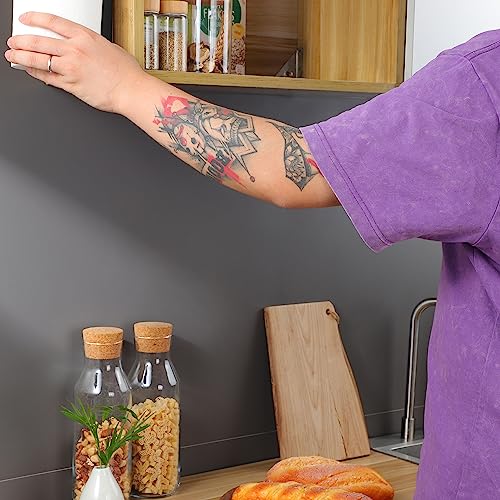 Image of ZUNTO Black Paper Towel Holder Cabinet Door or Under Cabinet - Self Adhesive Big Roll Rack, Wall Mount Paper Towel Bar for Kitchen, Stainless Steel,