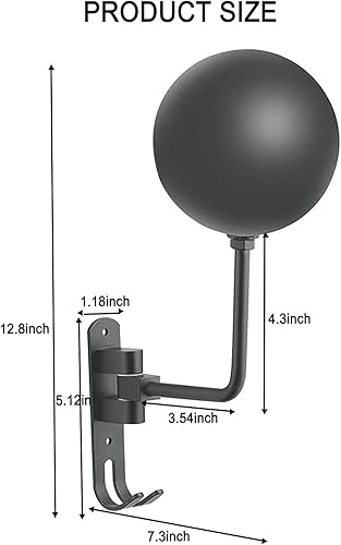 Miniatura 3 de Paquete de 2 soportes para casco de motocicleta, montaje en pared, rotación de 180° con 2 ganchos, colgador de cascos para motocicleta, bicicleta,
