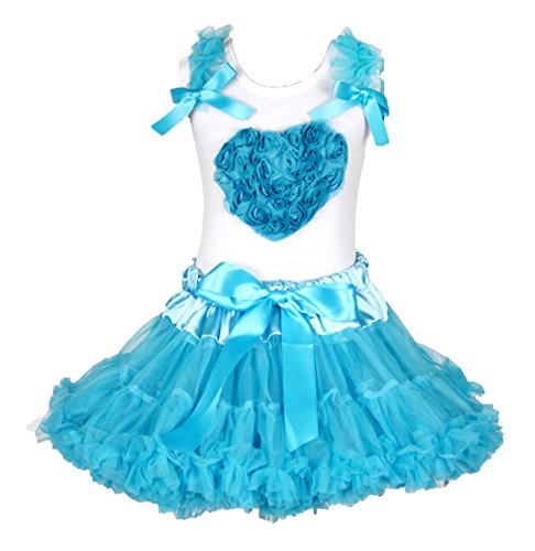 Jupe fille bleu et robe cœur floral blanc en coton pour homme pour vos sorties