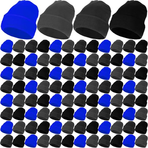 Suhine 100 Pcs Bulk Winter Beanie Hats for Men...