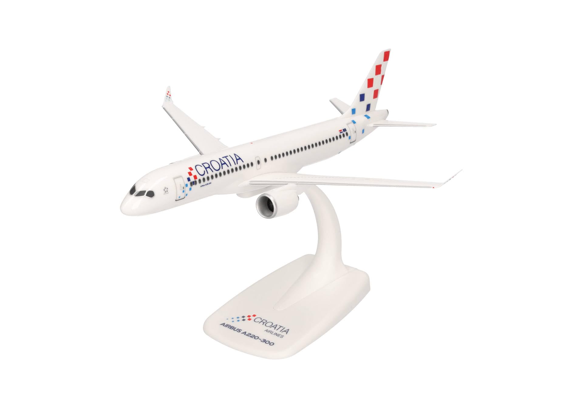 Herpa 614566 - 1/200 Snap Fit - Croatia Airlines Airbus A220-300 - 9A-CAE Zagreb