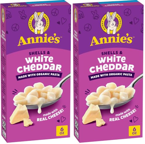 Annie's Shells and White Cheddar, Made with Organic Pasta and Real Cheese, 6 oz (Pack of 2)