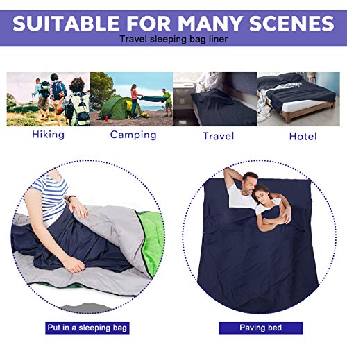 Asoox Sleeping Bag Liner Premium Comfortable Camping Sheet Sleeping Bag Sack Travel Sack Lightweight Compact Travel Sheets For Hotel Travel Backpacking Hiking With Storage Bag #TOP4