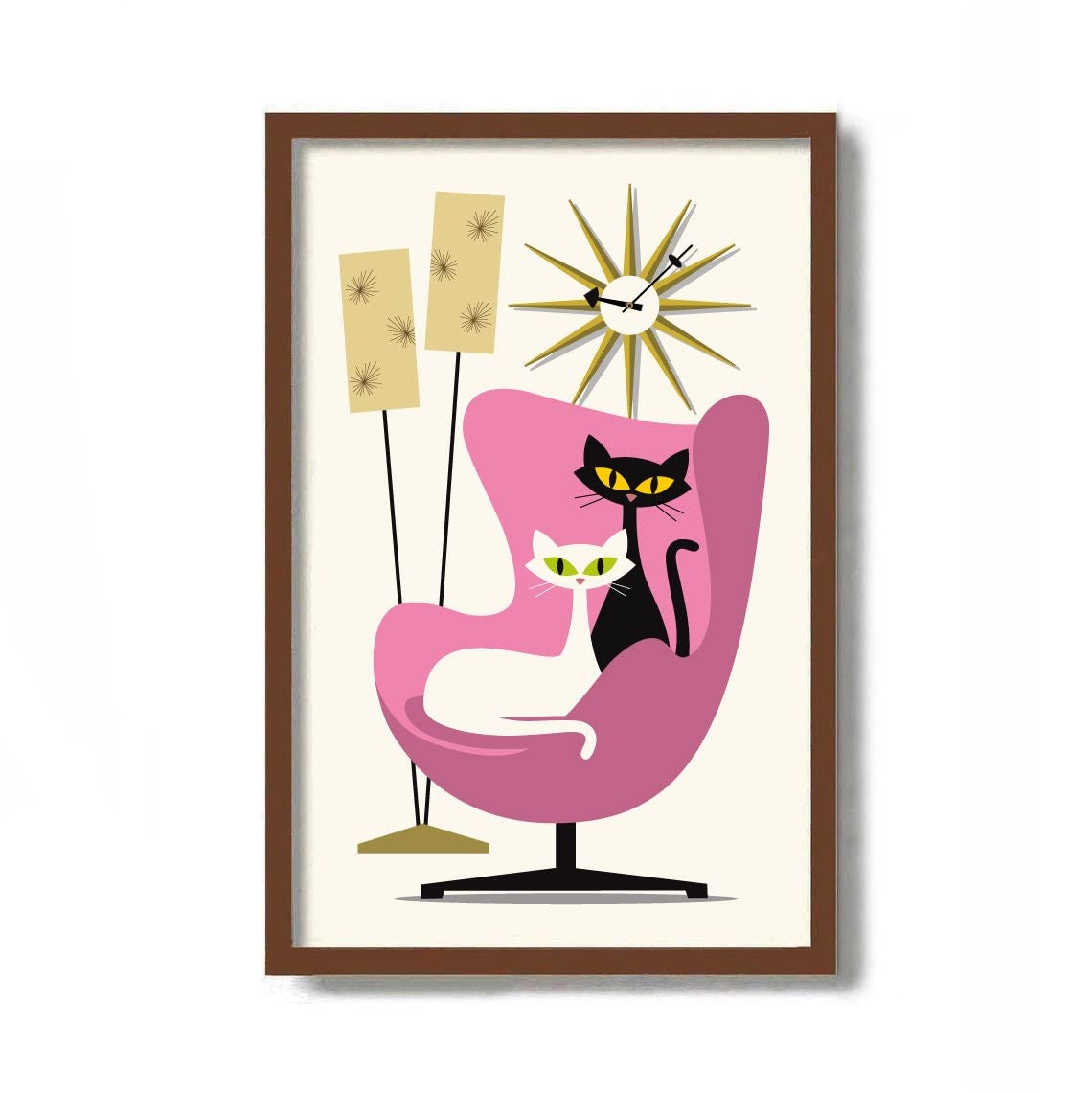 Amazon.com: Atomic Cat Art Print, Mid Century Modern Wall Art, Cat