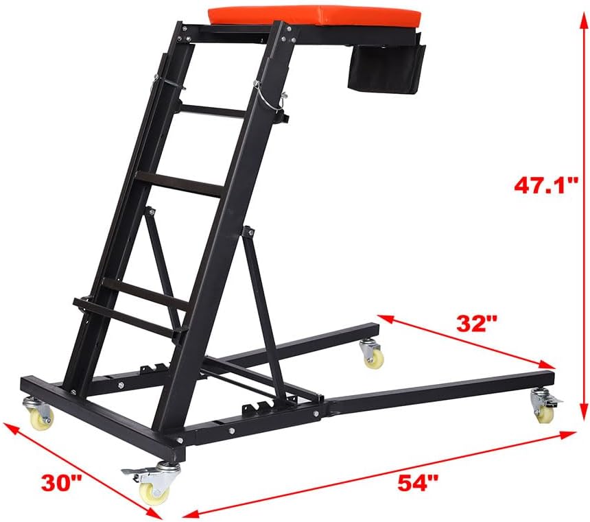 Rolling Creeper, Foldable Rolling Creeper with 4 Swivel Caster Wheels and Padded Deck, 400 LBS Capacity High Top Creeper for Home Garage, Workshop Repair Maintenance
