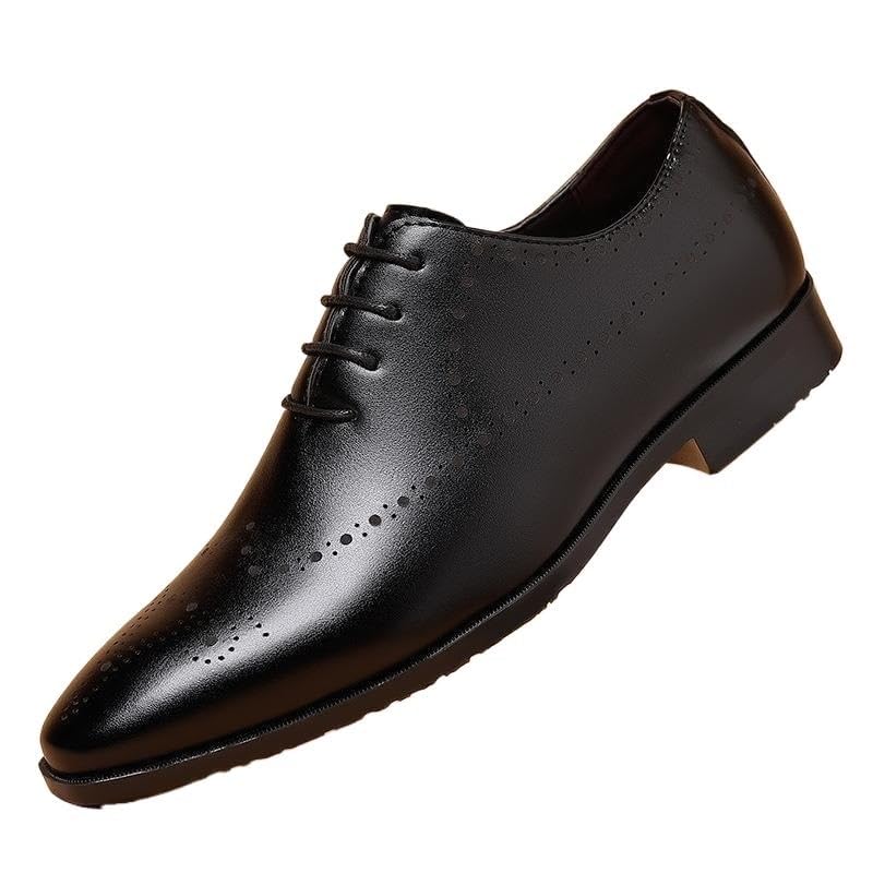 Men's Comfortable Fashion Dress Shoes Classic Leather Business Oxford Pointed Toe Non-Slip Softsole Oxford Shoes - Main Image