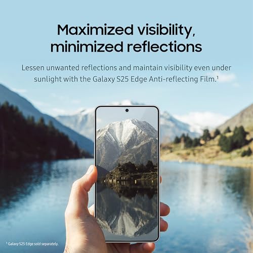 Image of Samsung Galaxy S25 Edge Anti-reflecting Film, Phone Screen Protector, Increased Visibility, Dust and Fingerprint Protection, Anti-Scratch, EF-US937CTEGUS, Transparent