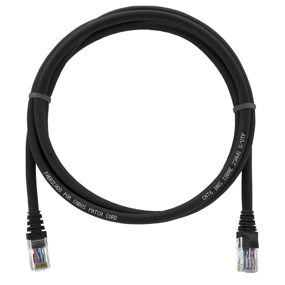 Cabo de rede 1,5 Metros Patch Cord Cat6 100% Cobre Preto 1,5m - CPC
