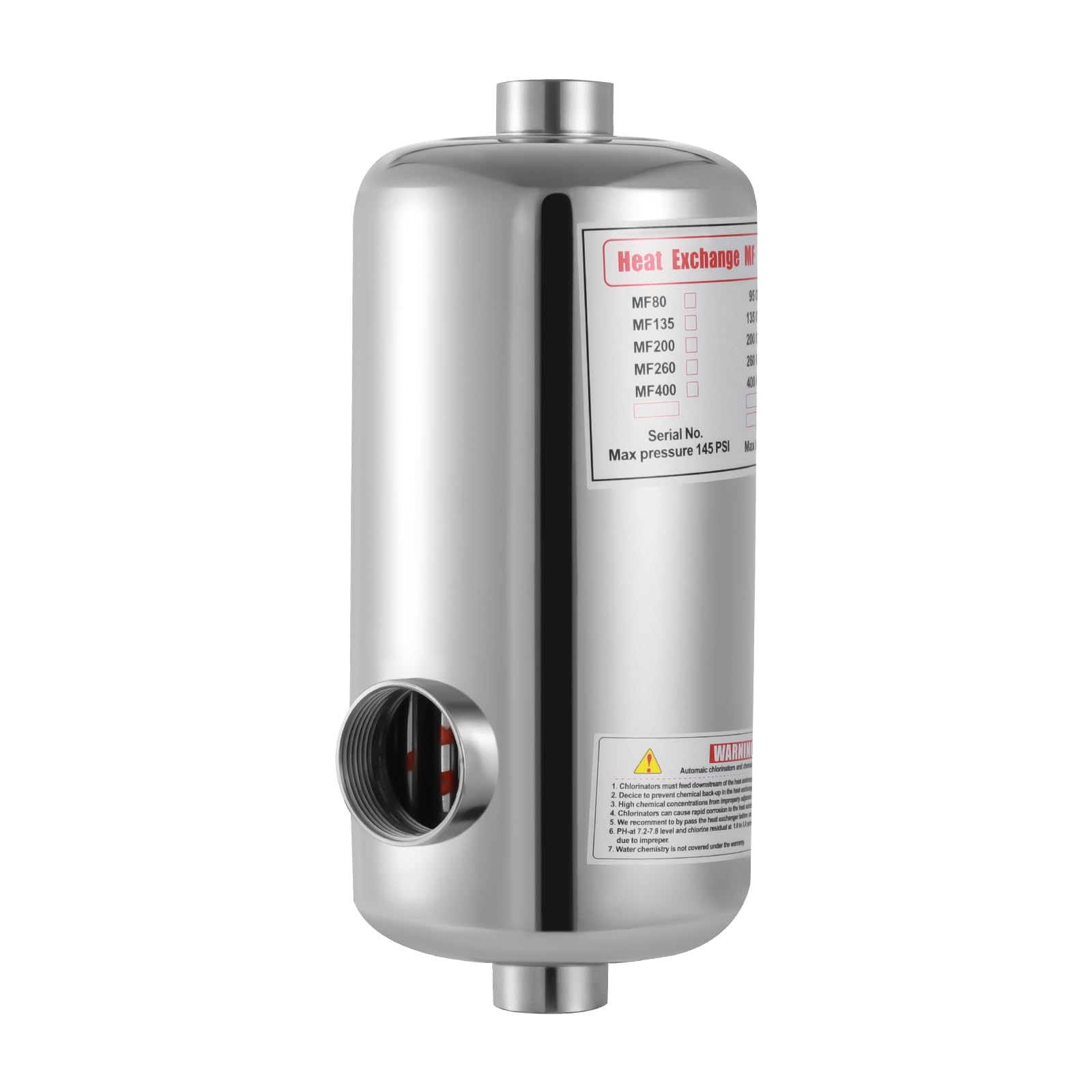 Intercambiador de calor para piscina, 28 kW, calentador de piscina, acero inoxidable, intercambiador de calor para sistema de piscina, 150 L/min flujo de agua de piscina, 18 L/min flujo de agua