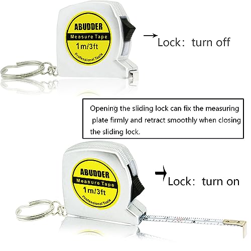 Abudder 20 Pack Mini Measuring Tape Keychains,Small Tape Measures Retractable thumb #1