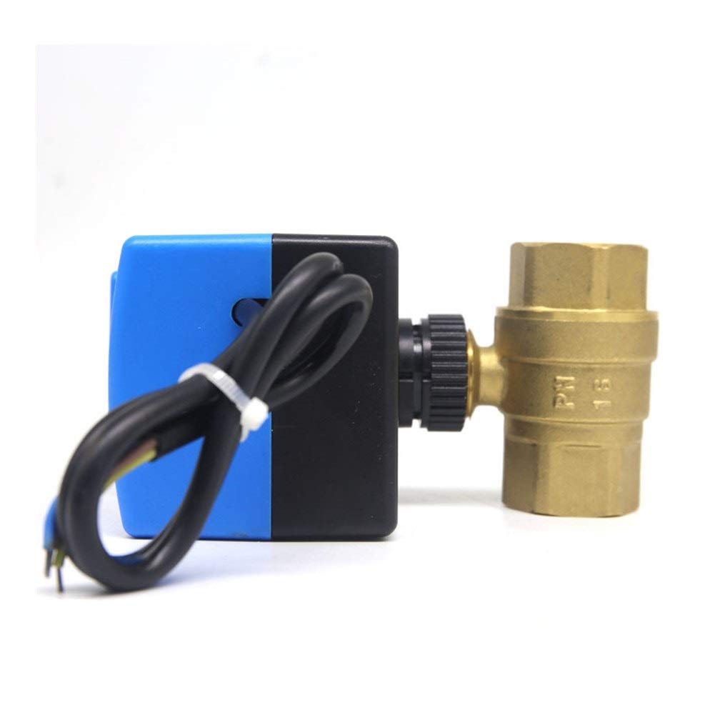 Válvula de bola Parada de agua fría y caliente AC220V Actuador eléctrico de 2 vías y 3 cables Válvula de bola de latón Agua fría y caliente Vapor/calor Gas Válvula de bola motorizada de latón