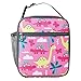 KeAiDuo Borse per il pranzo per ragazzi e ragazze, isolate e riutilizzabili, borsa termica per il pranzo e lo snack per bambini (dinosauro rosa)