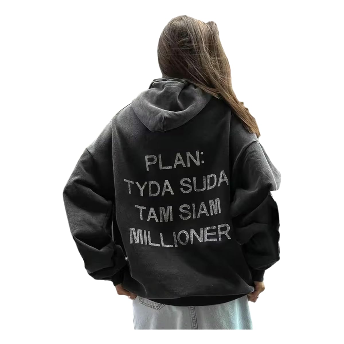 Bluza modna i modna kurtka z kapturem z odkrytymi ramionami, wszechstronna