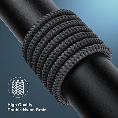 Image of Apple MFi Certified 3 Pack iPhone Charger 6ft, Long Lightning Cable Strong Nylon Braided Charging Cable 6 Foot, Fast iPhone USB Cord for Apple iPhone 14 /13 /12 /11 /X /XS /XR /8 /iPad Mini Air-Gray