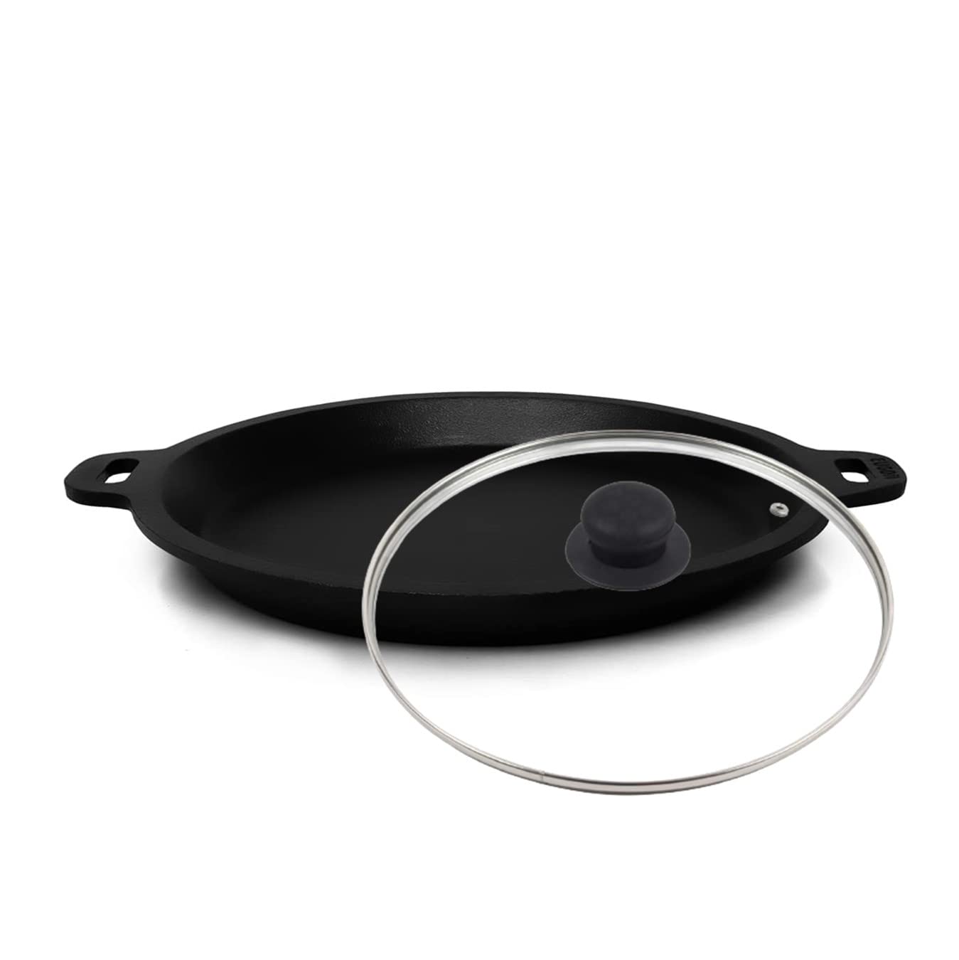 Eugor Now In India Pre-Seasoned Cast Iron 9 Inch Frying Pan With Toughened Glass Lid - Black (B0BL16G5F7) Amazon Price History, Amazon Price Tracker