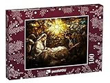 puzzleYOU: Puzzle 100 Teile „Kirchenfenster: Weihnachtliche Krippenszene mit Jesus, Maria und Josef“ – aus der Puzzle-Kollektion Weihnachten