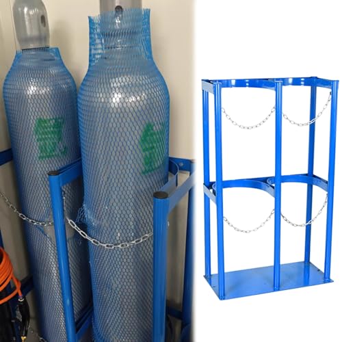 FYZLOIPU Soporte para Tanque de oxígeno de 100 cm de Alto Que admite 1, 2 o 3 Botellas, Soporte para Cilindro de nitrógeno y propano de 40 l, Estante de Almacenamiento de Cilindros