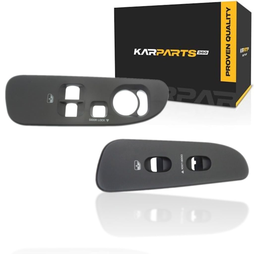 for Dodge Ram 1500/2500/3500 2003 04 05 06 07 2008 Window Switch Bezel Driver and Passenger Side | Pair | Front | Regular Cab | Black | Replacement for 5HZ70XDHAE, 5HZ70XDVAE