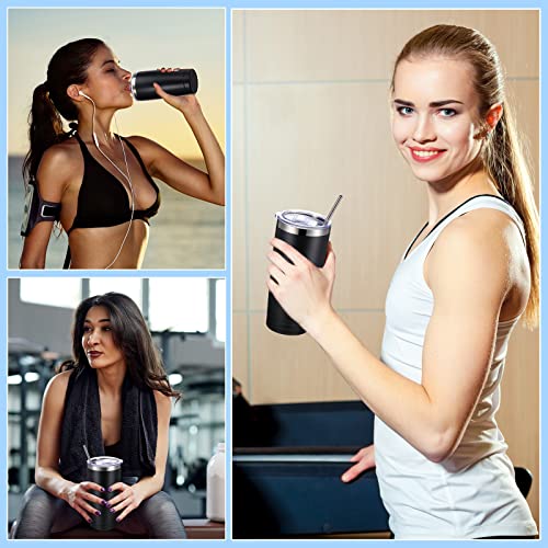 Eaasty-25-Pack-Insulated-Travel-Tumbler-with-Straw-and-Lids-20-oz-Stainless-Steel-Vacuum-Tumbler-Cups-Powder-Coated-Coffee-Mug-for-Cold-and-Hot-Drinks-Black