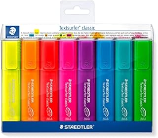 STAEDTLER Textsurfer 364 P WP8 Pack of 8 Highlighters in Classic Rainbow Colours