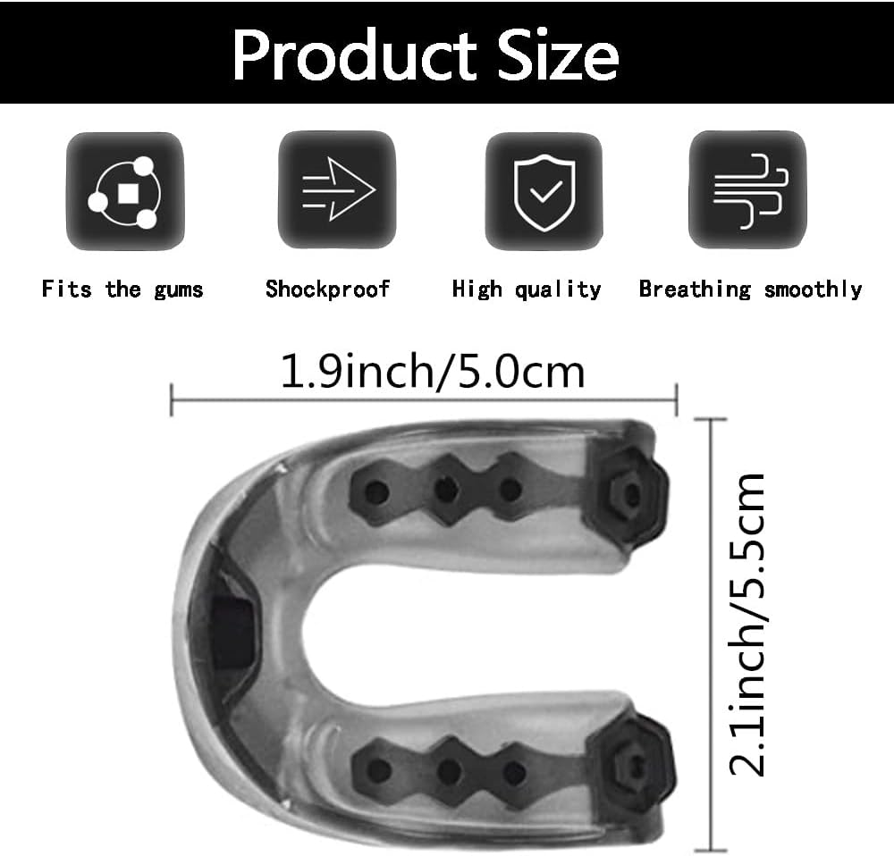 TOOBY 2 Pack Sports Mouth Guard for Youth and Adults, Soft Mouthguard with Strap Boxing, Basketball, Lacrosse, Football, MMA, Martial Arts, Hockey All Contact Pieces (Black) : Sports & Outdoors