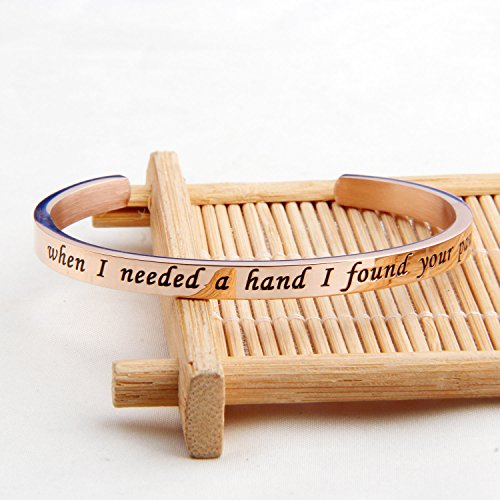 FEELMEM When I Needed A Hand I Found Your Paw Cuff Bangle Bracelet Gift for Dog Lovers,Gift for Her (Rose Gold) - Image 5