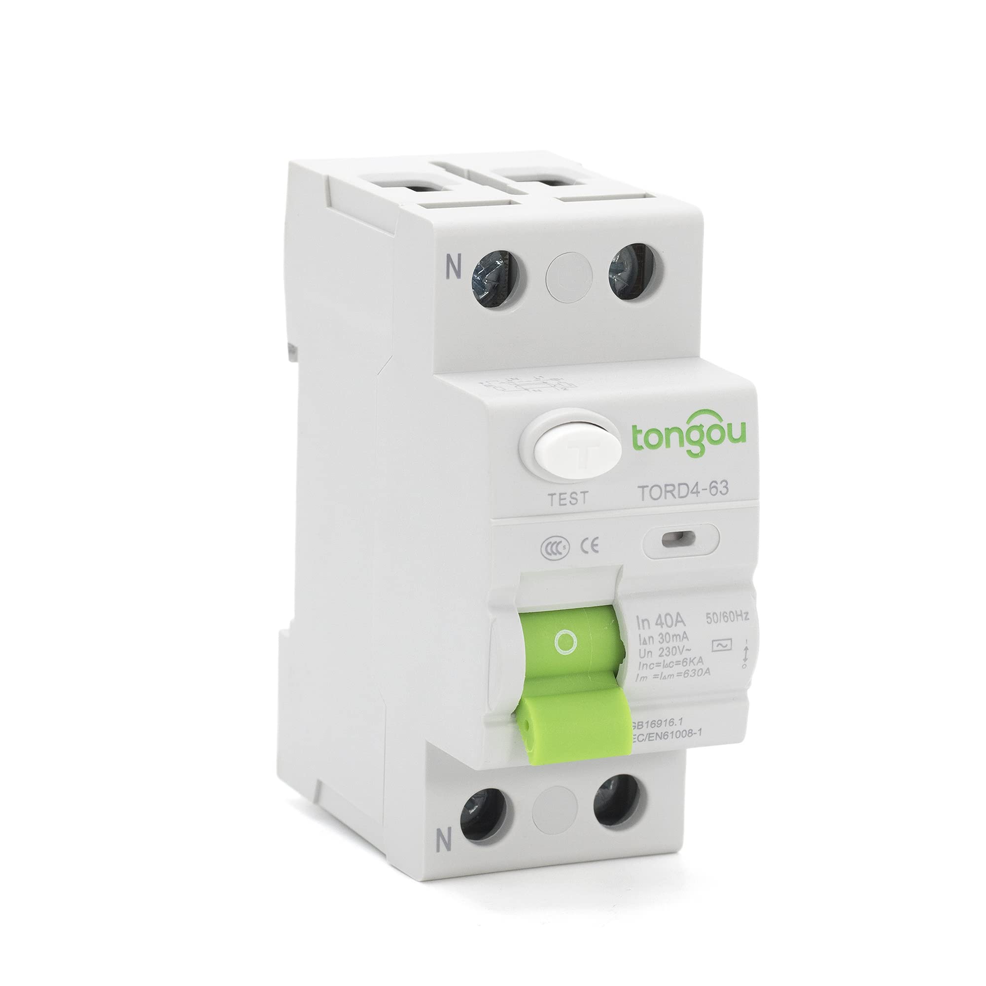 Interruttore Magnetotermico Differenziale Interruttore Differenziale RCCB 2P 16A-63A 230V 6KA, Salvavita Elettromeccanico 10-100mA(2 Pole 300mA,25A)