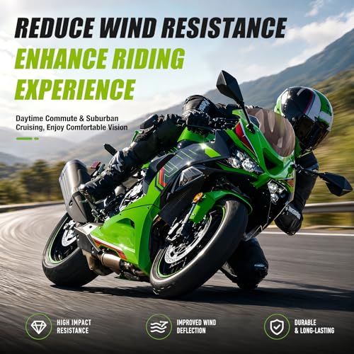 Image of PSLER Double Bubble windshield for 2024 2025 ZX6R Smoke | ZX6R accessory, motorcycle windscreen channels airflow to effectively reduce wind noise