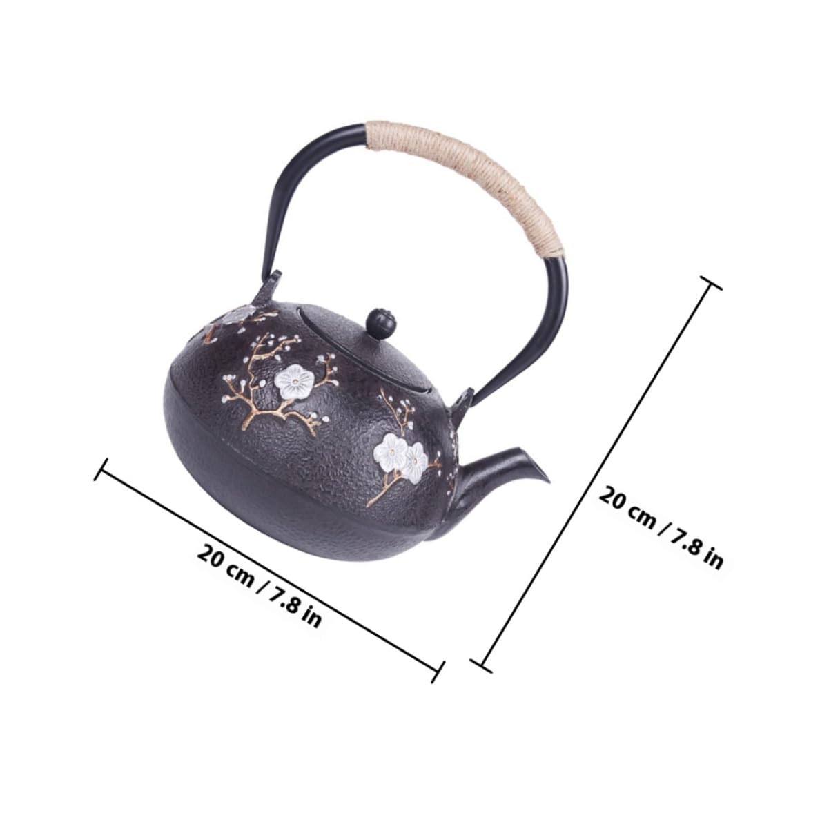 DOITOOL Tetera de Hierro Fundido Tetsubin Pequeña Infusor y Asa Antiquemaduras Tetera Retro para Hogar y Oficina Conservación de Calor para Preparar Té Uso Interior y Exterior