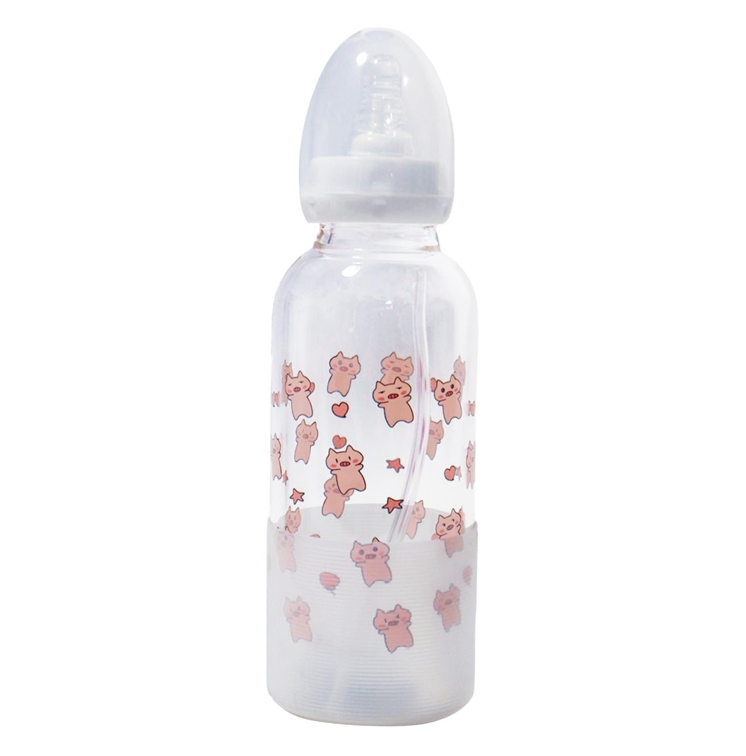 CutiePlusU Adult Glass Feeding Bottle 400ML Silicone Teat BPA Free — image 1