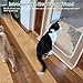 STREAMVOY Cat Screen Door - Scratch-Proof Double Zipper, No-Tool Install for French/Patio Doors (Left U-Shaped, White,130 * 220cm)