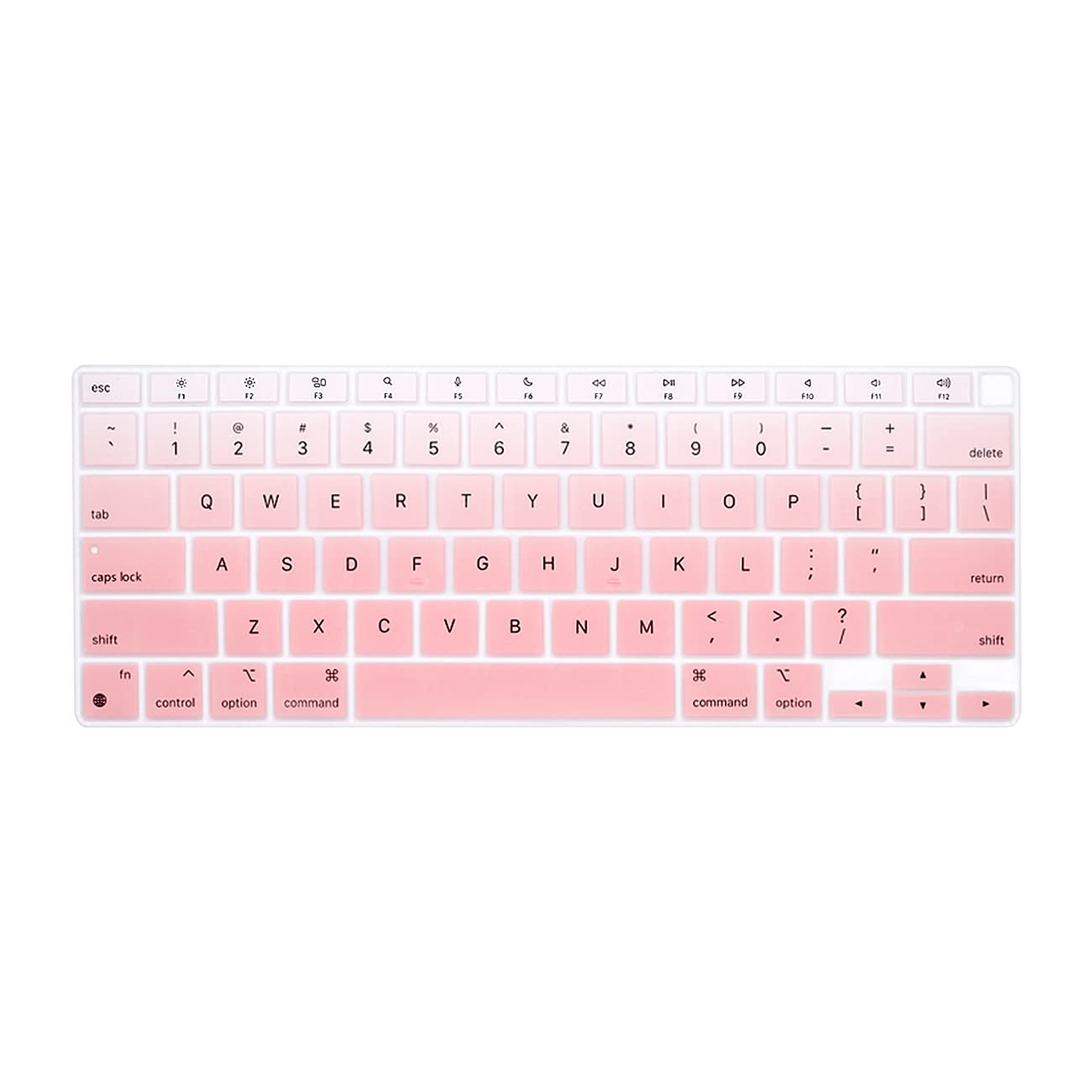 Funda de teclado de silicona para MacBook Air 13 2020 M1 A2337 Touch ID en rosa claro degradado 8
