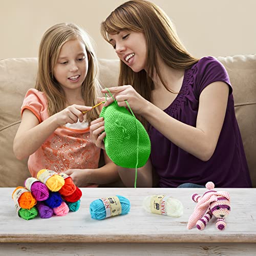 Image of Yinsun 12 Christmas Skeins Acrylic Yarn Mini Craft Yarn 100% Acrylic Yarn for Crocheting, Starter Crochet Bulk Yarn for Child, Adult Knitting Crochet & Crafts (12 x 15g)