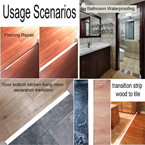 Weiß Übergangsprofil Wasserdicht Selbstklebend Vinyl Übergang Sschiene 3m