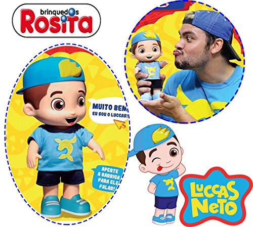 Boneco Luccas Neto Fala 14 Frases Original Lançamento Infantil Divertido Menino Articulado Youtuber