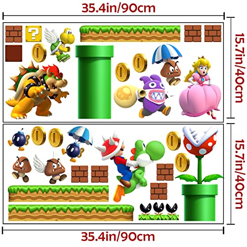 Mario Wall Sticker Cartoon Wall Decoration Wall Sticker Pvc Diy Removable Stick Baby Boys Girls Kids Room Nursery #TOP4