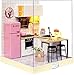Flever Dollhouse Miniature DIY House Kit Creative Room with Furniture for Romantic Artwork Gift (Taste of Life)