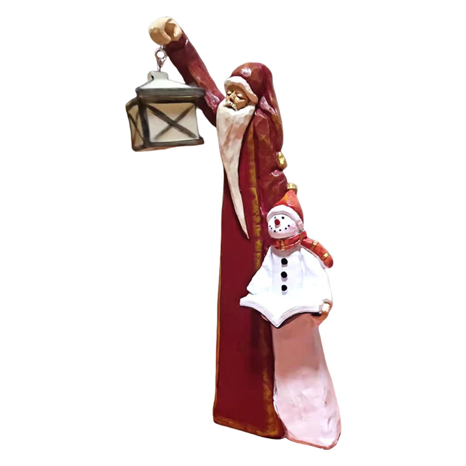 Babbo Natale e pupazzo di neve, decorazioni natalizie, scultura di Babbo
