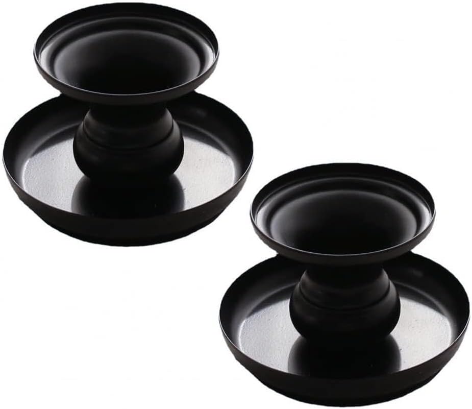 2Pcs Iron Art Candle Holders, Electroplated Candlestick Stands for Christmas, Holiday Party & Home Decor, Stable Flat Bottom, 10.5x10.5x8cm