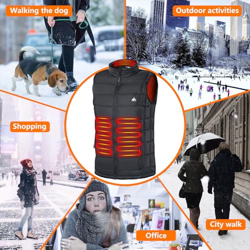 Image of Rex Rabbit Heated Vest for Men,Electric Vest for men 6 Heating Zones,Men Electric Heating Vest Battery Pack Plug Included