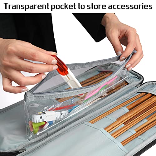 Image of KOKNIT 13.5 inch Knitting Needles Set, 36 PCS Full Smooth Bamboo Single Pointed Staight Sweater Needles with Case, Perfect Knitting Set with Accessories