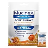 Mucinex Instasoothe Sore Throat Relief Drops, Sore Throat Lozenges, Sore Throat Medicine with Hexylresorcinol, Cough Drops Alternative, Honey & Echinacea Flavor, 40 ct