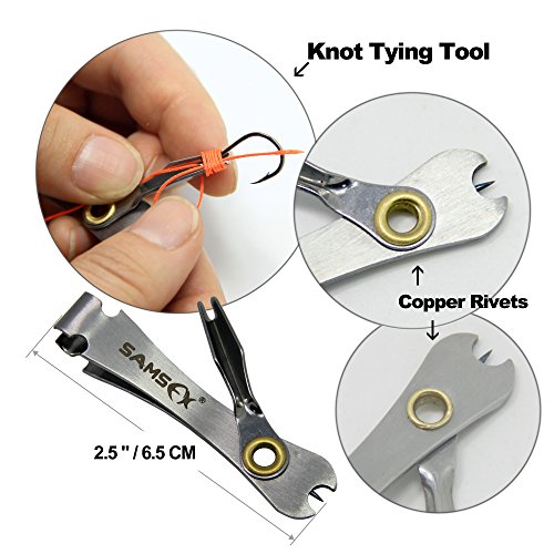 Samsfx Quick Knot Tool Fishing Line Clipper With Zinger Retractor (Sliver) #TOP2