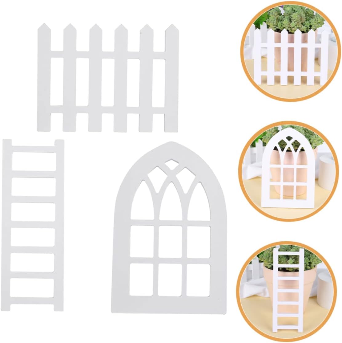 3 Piece Wooden Farmhouse Tiered Tray Ladder Decor Set for Desk