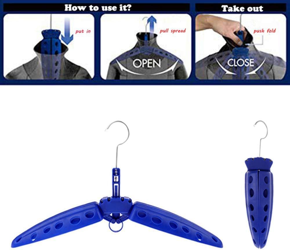 Cintre pliable pour combinaison de plongée, séchoir solide et ventilé pour le surf, la plongée, la natation, cintre à séchage rapide pour équipement lourd (rouge)