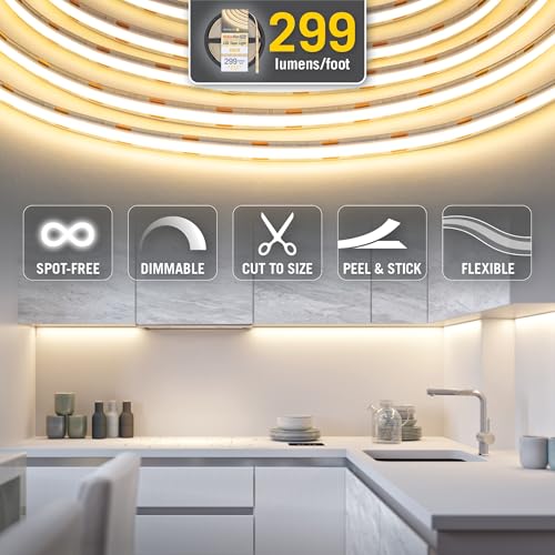 Image of Armacost Lighting RibbonFlex Pro 12V White LED COB Strip Light Tape, 299 Lumens /Ft, 4000K, 10M (32.8 ft) 176350