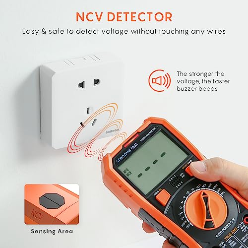 Crenova Digitální multimetr, TRMS voltmetr Ammeter Auto-Range 6000 elektroměr ohmmetrer, měří napětí kapacitu odpor teploty s velkým LCD displejem a podsvícením, pro automobily, elektriky