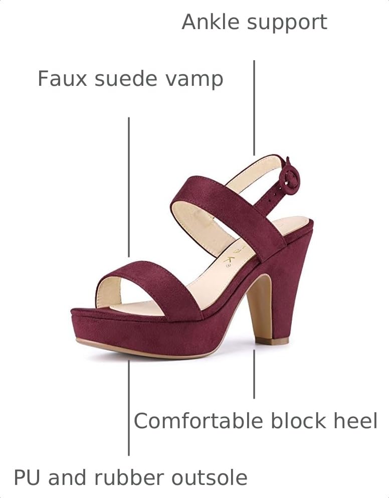 Image of Allegra K Women's Slingback Platform Heels Chunky High Heel Sandals